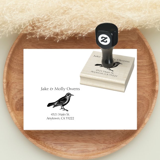 Bird Silhouette Personalised Rubber Stamp (Creator Uploaded)