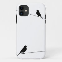 Bird Silhouettes on Wire