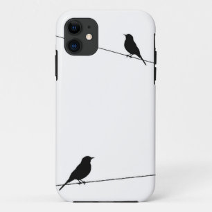 Bird Silhouettes on Wire iPhone 11 Case