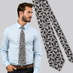 Bird Silhouettes Pattern Tie