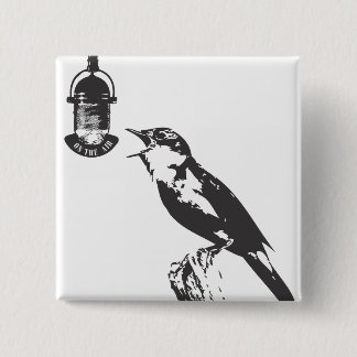 BIRD SINGING 15 CM SQUARE BADGE