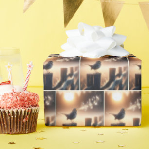 Bird Singing A Song On a Fencepost Wrapping Paper