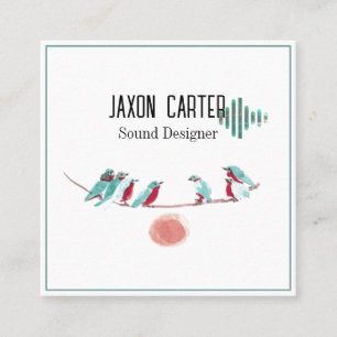 Bird singing Desk Nameplate Square Business Card
