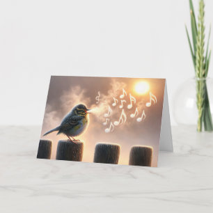 Bird Singing In Morning Sunshine Card
