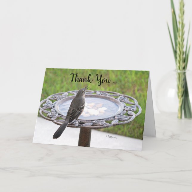 Bird Singing Thank You Card (Front)