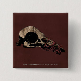 Bird Skull 15 Cm Square Badge