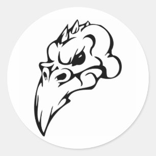 Bird Skull Classic Round Sticker