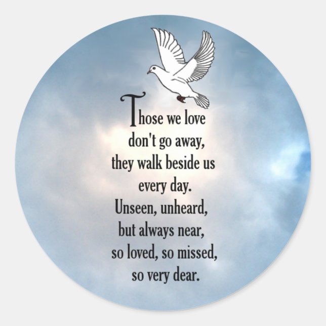 Bird "So Loved" Poem Classic Round Sticker (Front)