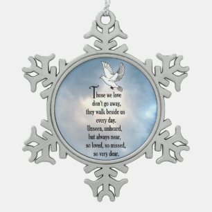 Bird "So Loved" Poem Snowflake Pewter Christmas Ornament