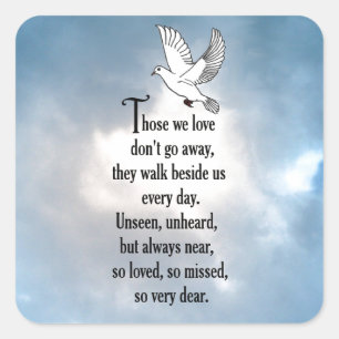 Bird "So Loved" Poem Square Sticker