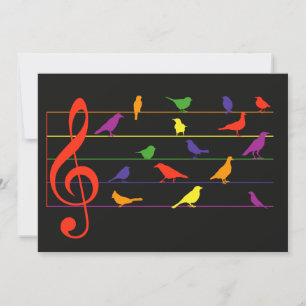 Bird Song, colourful design Card