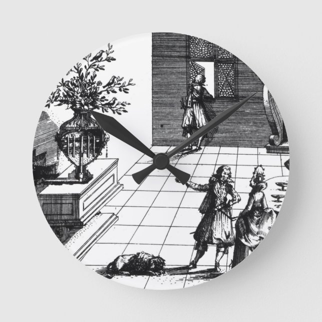 Bird song musical tree, published c.1670 (engravin round clock (Front)