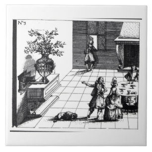 Bird song musical tree, published c.1670 (engravin tile