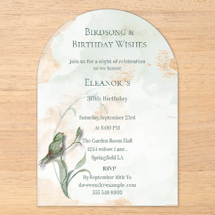 Bird songs and best wishes Acrylic invitation