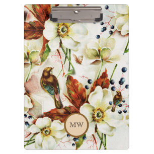 Bird spring blossom country garden clipboard