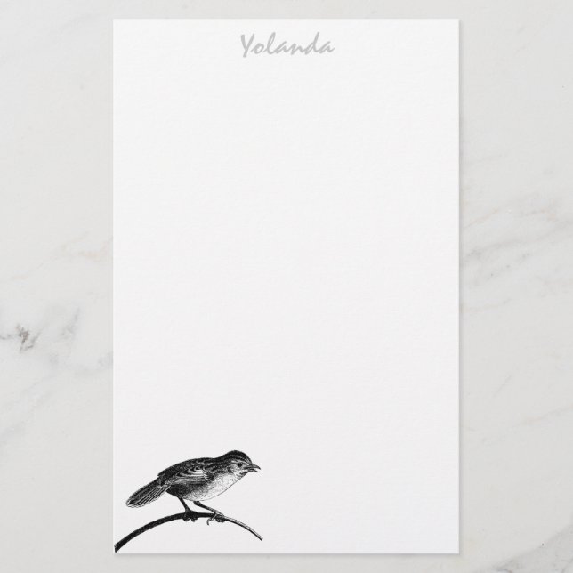 Bird stationery personalised (Front)