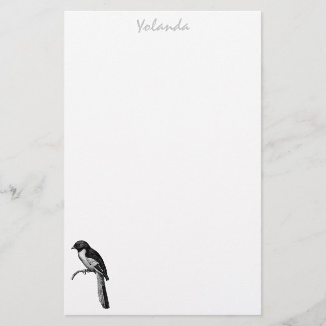 Bird stationery personalised (Front)