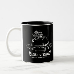 Bird Strike Ufo Two-Tone Coffee Mug