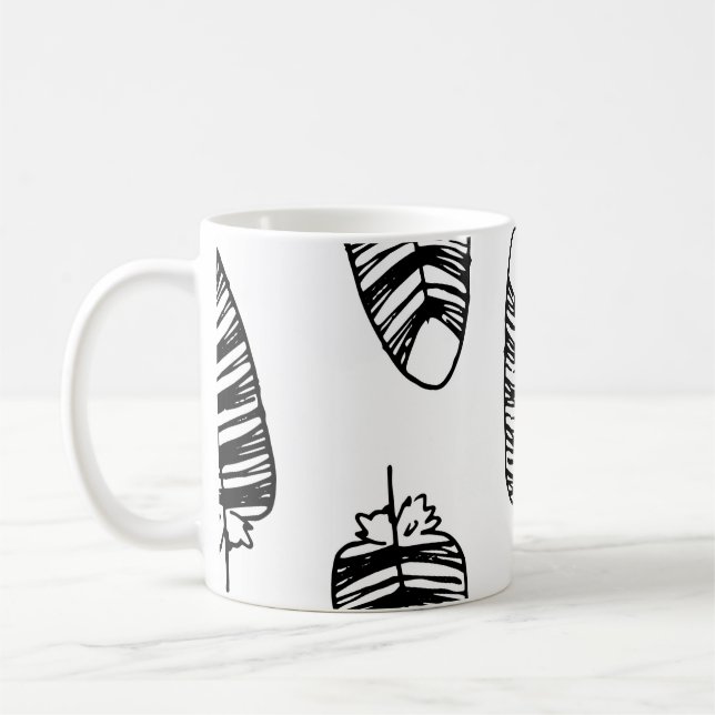 Bird striped feather pattern. Seamless pattern of  Coffee Mug (Left)