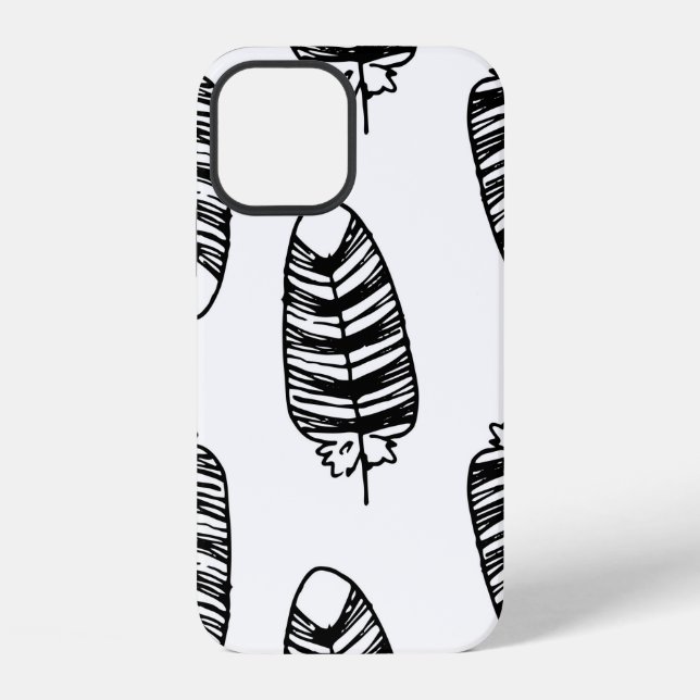 Bird striped feather pattern. Seamless pattern of  iPhone Case (Back)