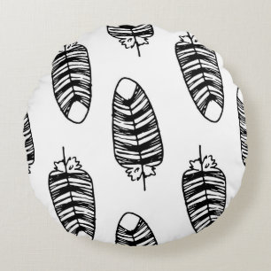 Bird striped feather pattern. Seamless pattern of Round Cushion