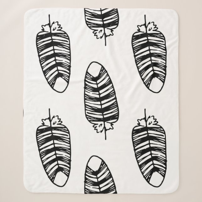 Bird striped feather pattern. Seamless pattern of  Sherpa Blanket (Front)