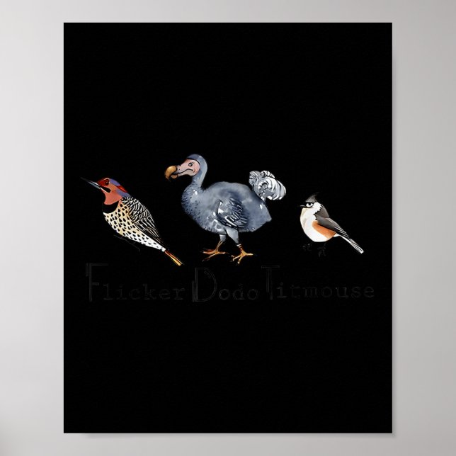 Bird Subtle Flicker Dodo Titmouse  Poster (Front)