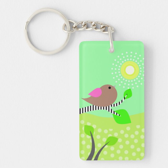 Bird & Sun Day & Night Key Ring (Front)