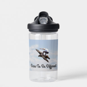 Bird Surfing Man Water Bottle