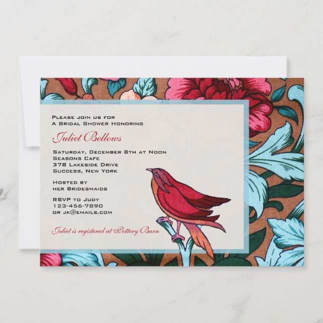 Bird Tapestry Invitation (Front)