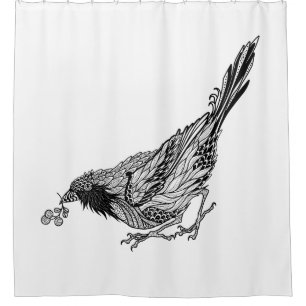 Bird Tattoo Shower Curtain