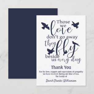 Bird Thank You Funeral Fly Beside Us Sympathy Card