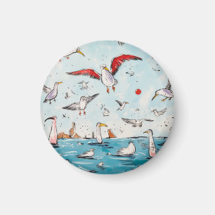Bird themed magnet seagul magnet
