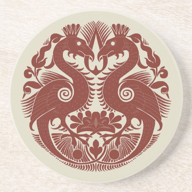 Bird-Things Sandstone Coaster (Front)