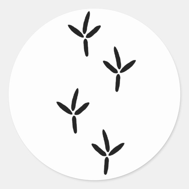 Bird Tracks (egret) Classic Round Sticker (Front)
