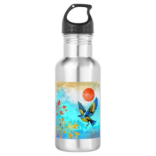 Bird Tree Sun 532 Ml Water Bottle (Front)
