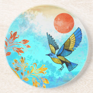 Bird Tree Sun Coaster