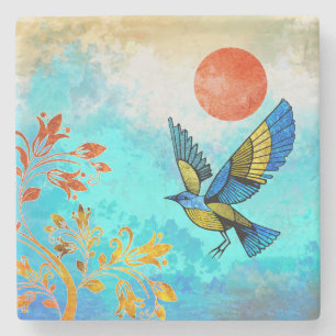 Bird Tree Sun Stone Coaster