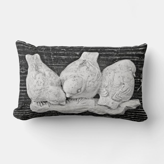 Bird Trio Lumbar Cushion (Front)