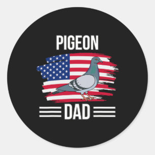 Bird Us Flag 4th Of July Father's Day Pigeon Dad Classic Round Sticker
