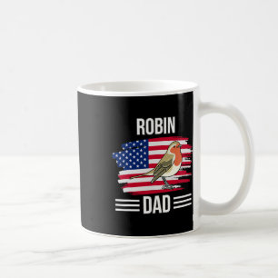 Bird Us Flag 4th Of July Father's Day Robin Dad Coffee Mug