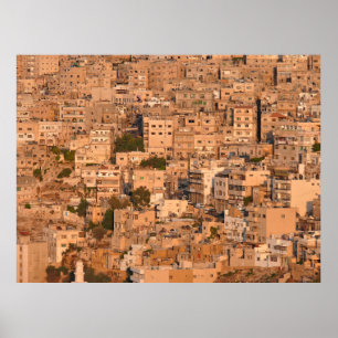 Bird view on Arab city. Amman. Jordan. Middle East Poster