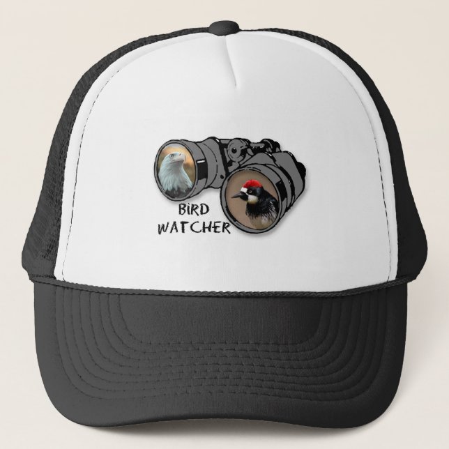 Bird Watcher Design w/Eagle & Woodpecker Trucker Hat (Front)