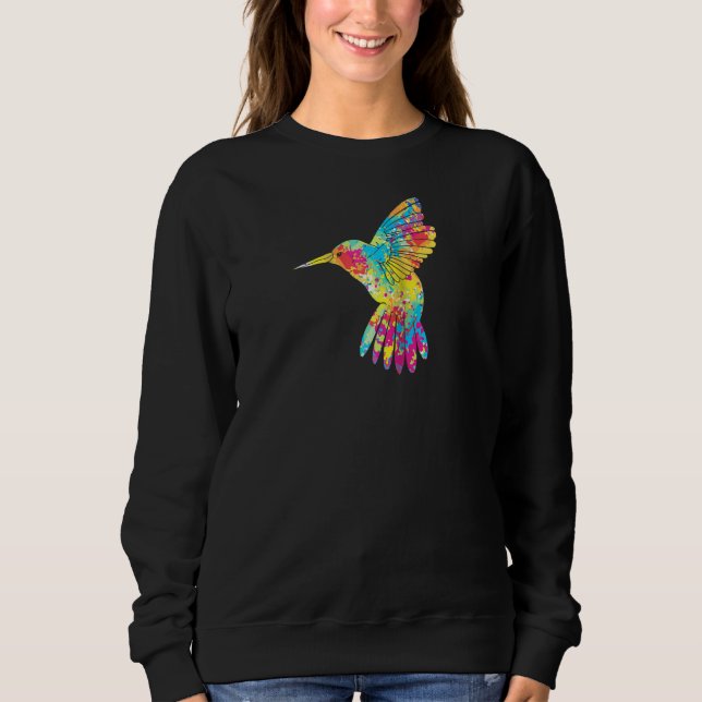 Bird Watcher For Kids Colourful Hummingbird Raglan Sweatshirt (Front)