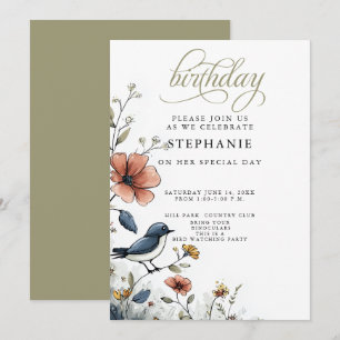 Bird Watchers Birthday Party Invitation
