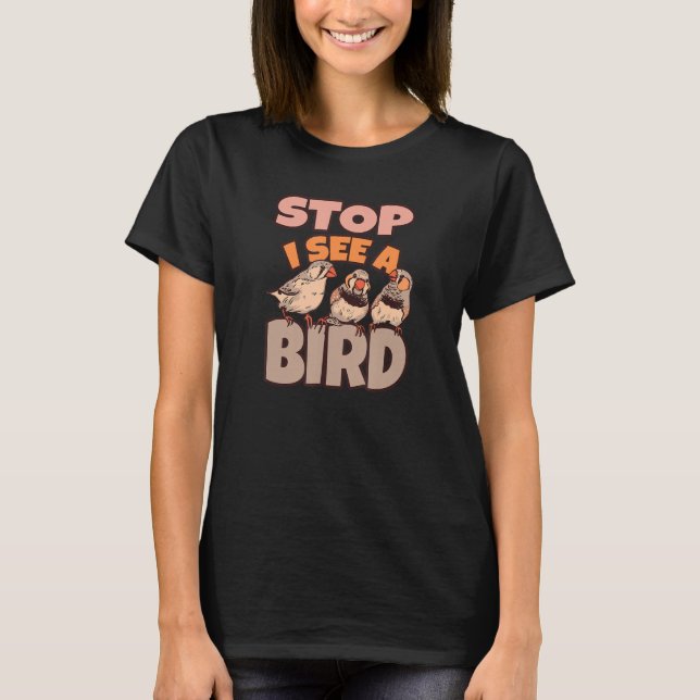 Bird Watching Binoculars Bird Species T-Shirt (Front)