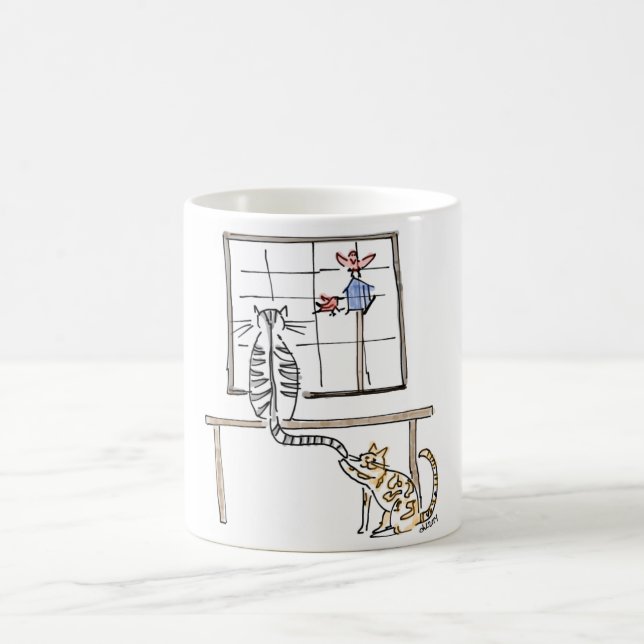 Bird Watching Cats Mug (Center)