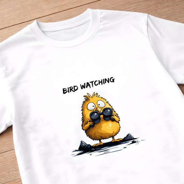 Bird Watching Funny Cartoon Character Ironic Humor T-Shirt (Creator Uploaded)