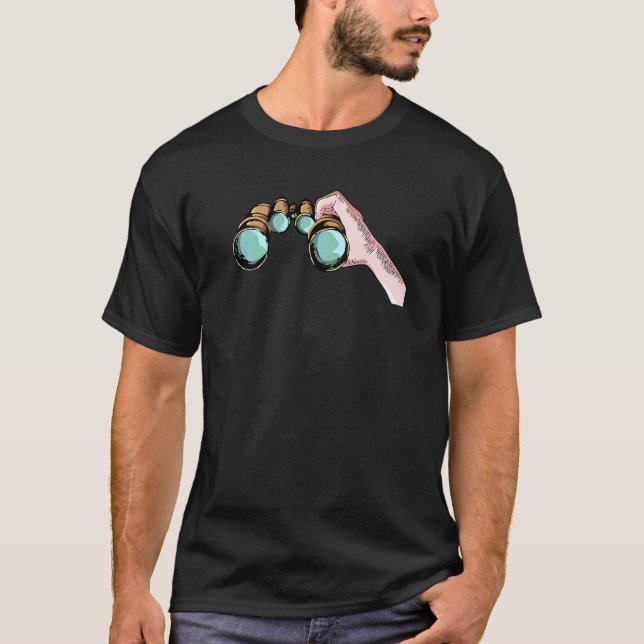 Bird Watching Lover Ornithologist Binoculars  Bird T-Shirt (Front)