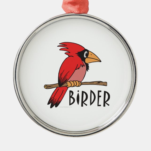 Bird Watching Metal Ornament (Front)